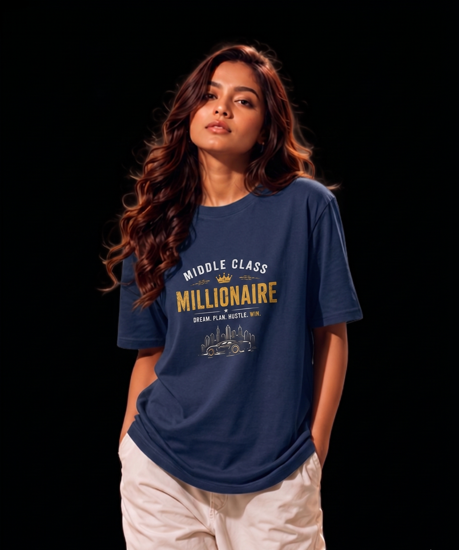 Middle Class Millionaire Graphic T-Shirt | 100% Cotton Unisex Crew Neck Tee | UrbanZip