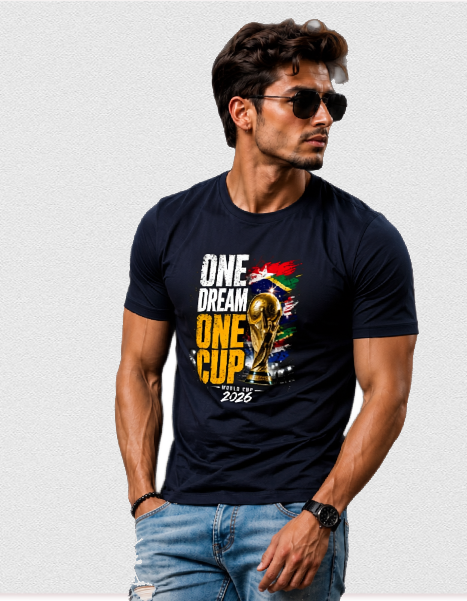 FIFA World Cup 2026 Graphic T-Shirt — One Dream One Cup | Unisex Cotton Tee | Black