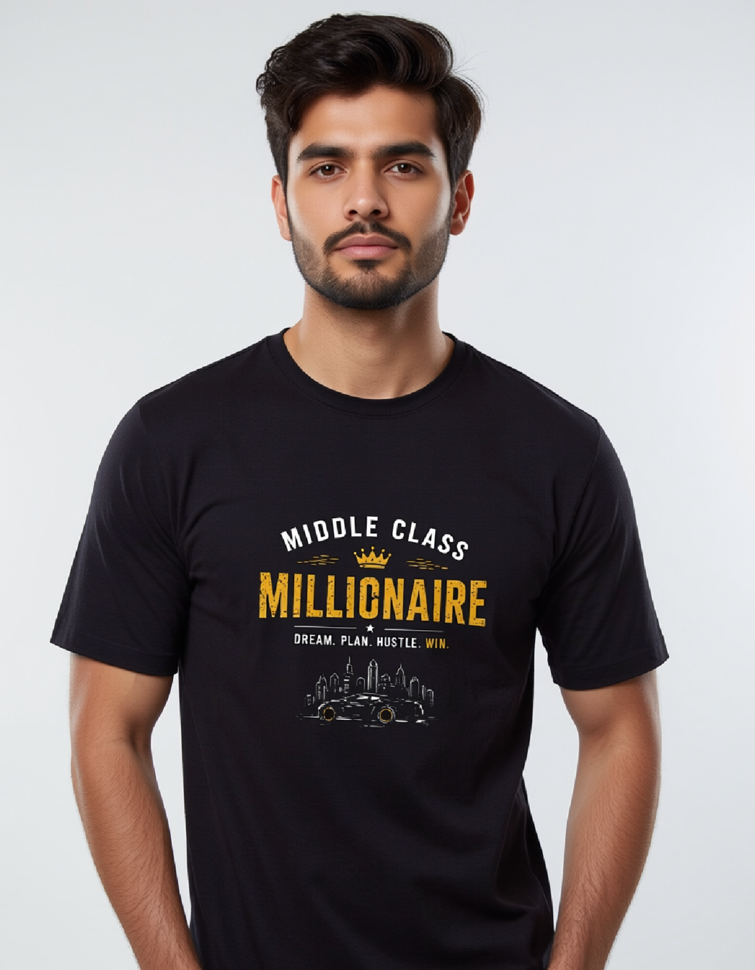 Middle Class Millionaire Graphic T-Shirt | 100% Cotton Unisex Crew Neck Tee | UrbanZip