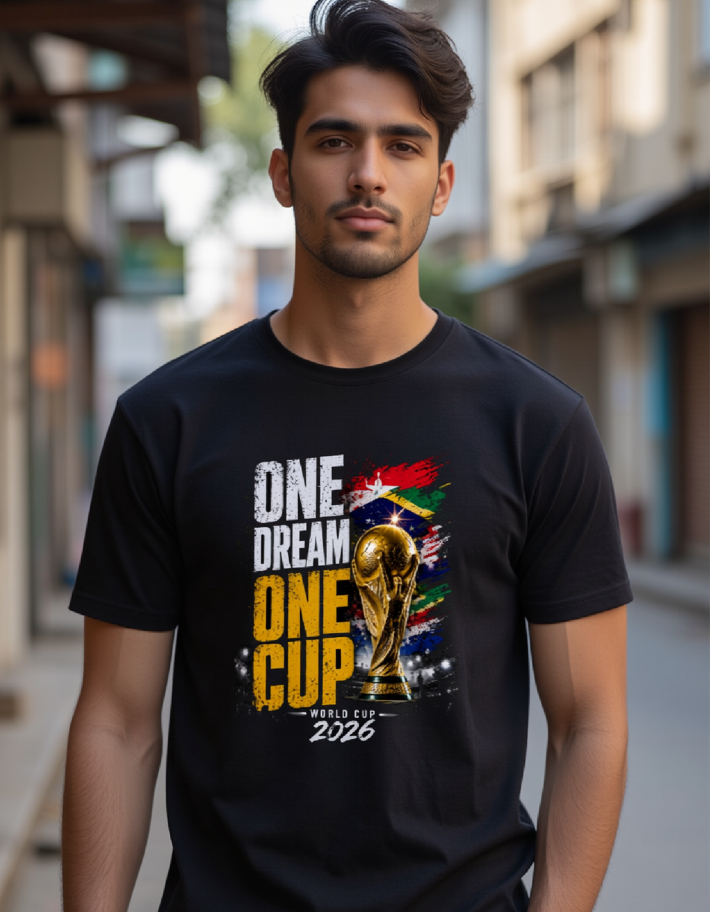 FIFA World Cup 2026 Graphic T-Shirt — One Dream One Cup | Unisex Cotton Tee | Black