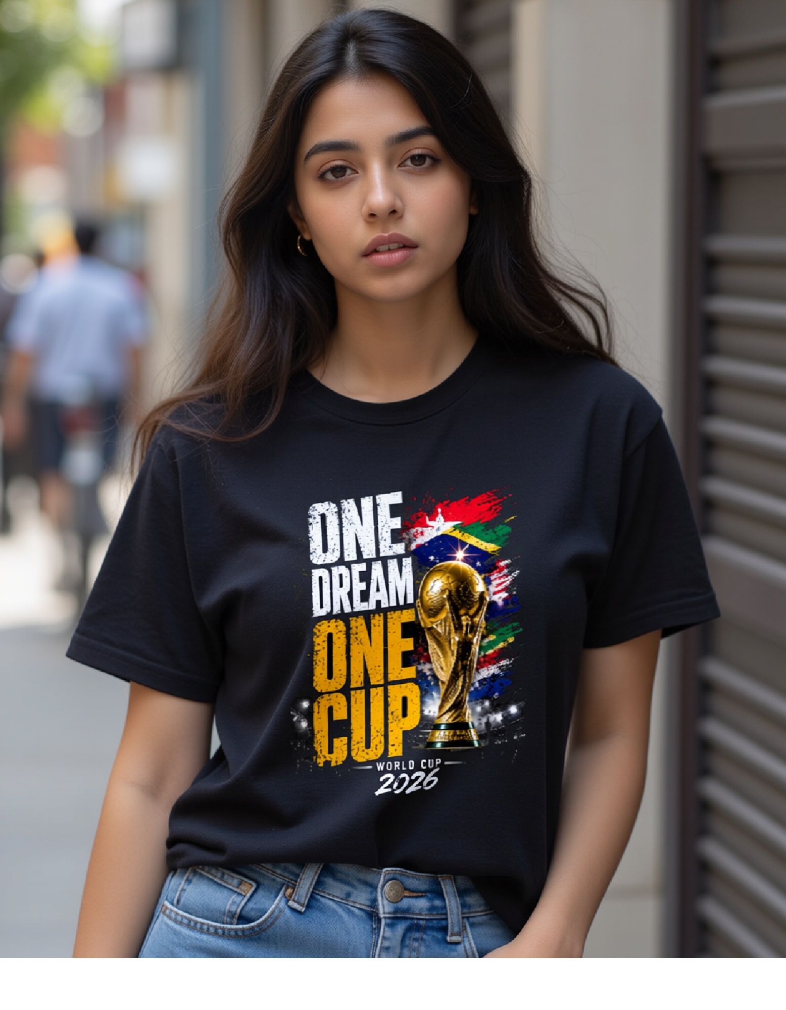 FIFA World Cup 2026 Graphic T-Shirt — One Dream One Cup | Unisex Cotton Tee | Black